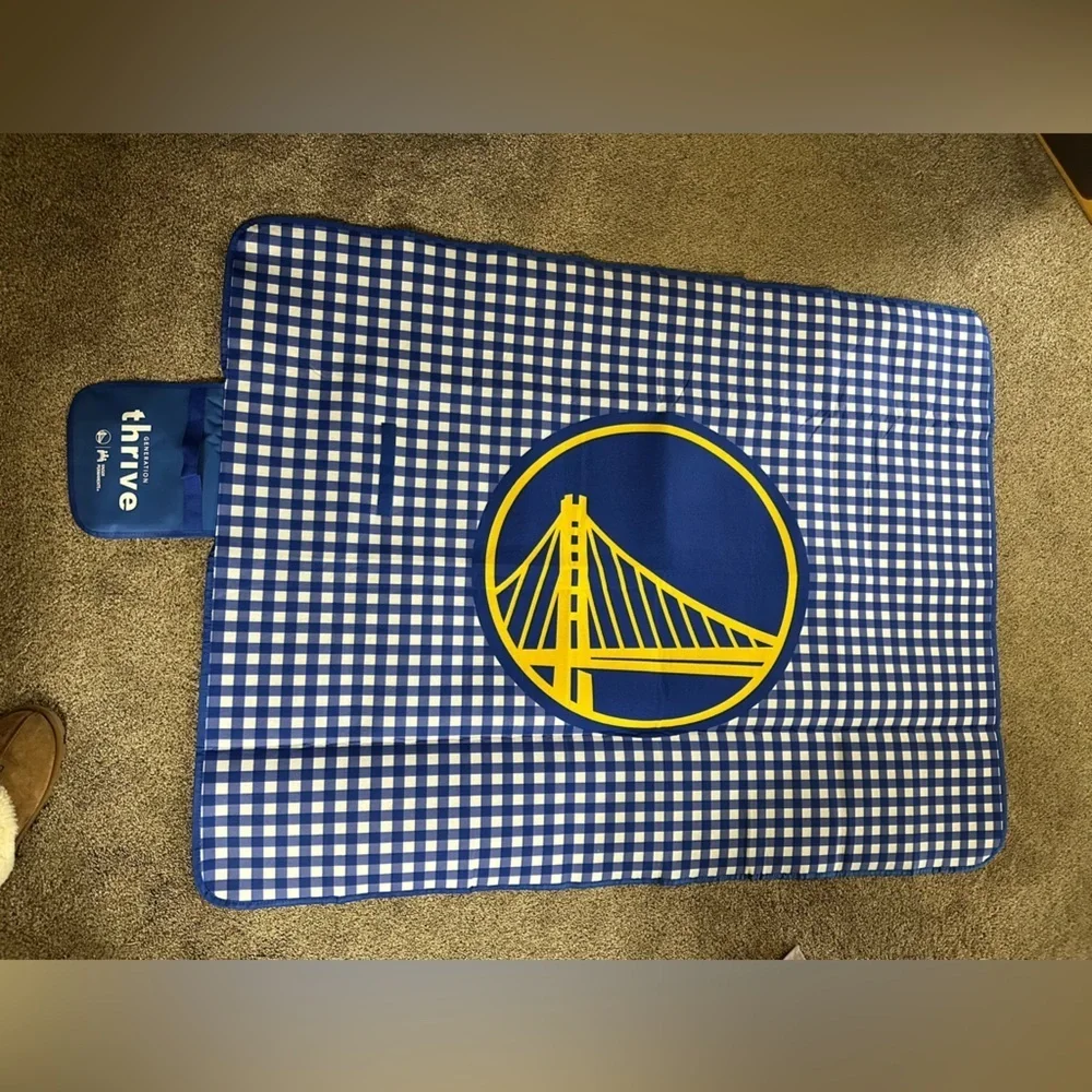 Golden State Warriors Blue and Yellow Checkered Blanket